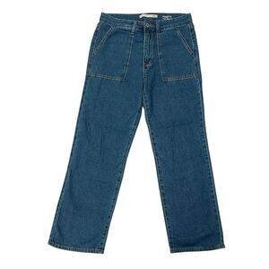 iT Marty Jeans Womens 6 Blue 100% Cotton High Rise Straight Ankle Preppy Denim
